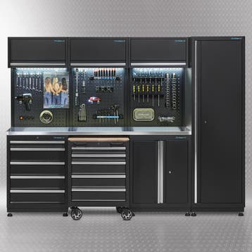 Datona Werkplaatsinrichting PREMIUM met RVS werkblad 265 cm, Doe-het-zelf en Bouw, Ophalen of Verzenden, Nieuw