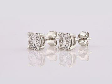 Oorbellen - 14 karaat Witgoud - 3.07ct. tw. Diamant, Nieuw
