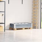 vidaXL Palletopzetrand 100x50 cm massief grenenhout grijs, Verzenden