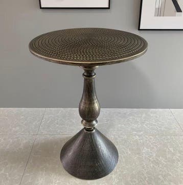 Hand painted brass color iron table - Salontafel - IJzer,