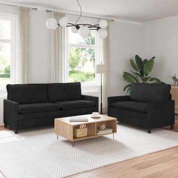 vidaXL bank / zetelstel 2 st Zwart Fluweel, Verzenden, Nieuw