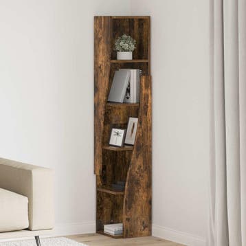 vidaXL Hoekkast 27,5x27x140cm Bewerkt hout Rook Eiken, Huis en Inrichting, Kasten | Overige, Verzenden, Nieuw