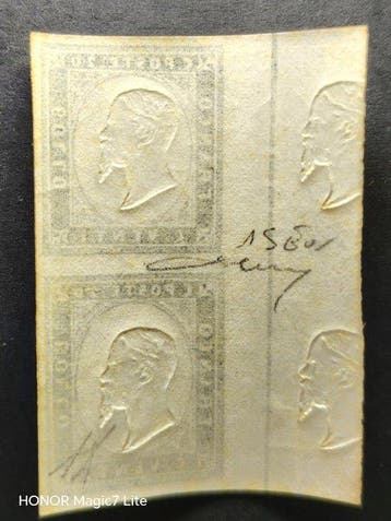 Italiaanse oude staten - Sardinië 1862/1862 - 20-cent-paar, Gestempeld