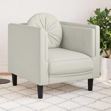 vidaXL Fauteuil met kussen fluweel crèmekleurig, Huis en Inrichting, Verzenden, Nieuw