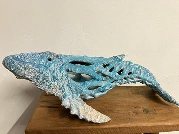 Koraal imitatie - sculptuur, Koraal wezen (Walvis) - 16 cm -