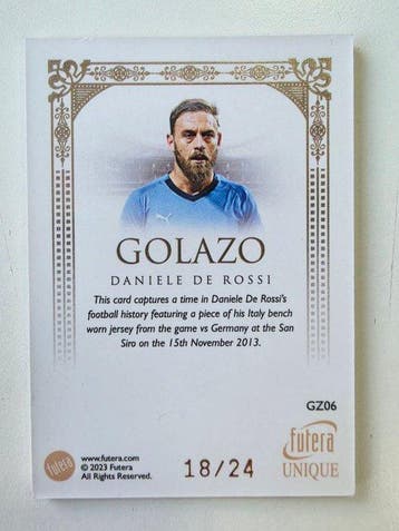 Futera Futera Unique Daniele De Rossi Memorabilia kaart,