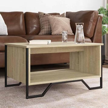 vidaXL Salontafel 75x51x40 cm bewerkt hout sonoma, Verzenden, Nieuw