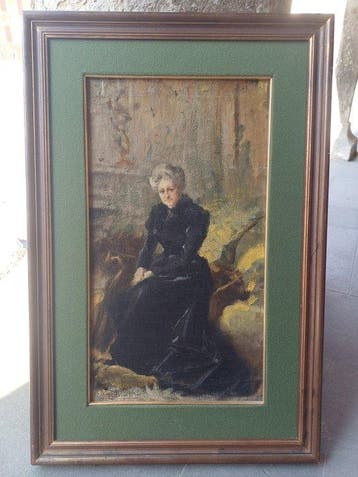 Mosè Bianchi (1840–1904), Attribuito a - La Contessa, Antiek en Kunst