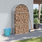 vidaXL Haardhoutopslag 120x45x210 cm gegalvaniseerd staal, Verzenden