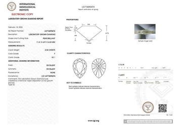 Ring - 14 karaat Witgoud - 2.06ct. tw. Diamant (Lab-grown)
