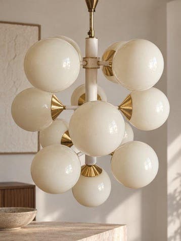 Kroonluchter - Koper, Plastic - Een plafondlamp in