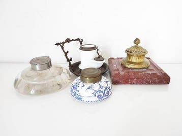 Gien (1) - Inktpot (4) - Marmer, Messing, Aardewerk, Glas, Antiquités & Art