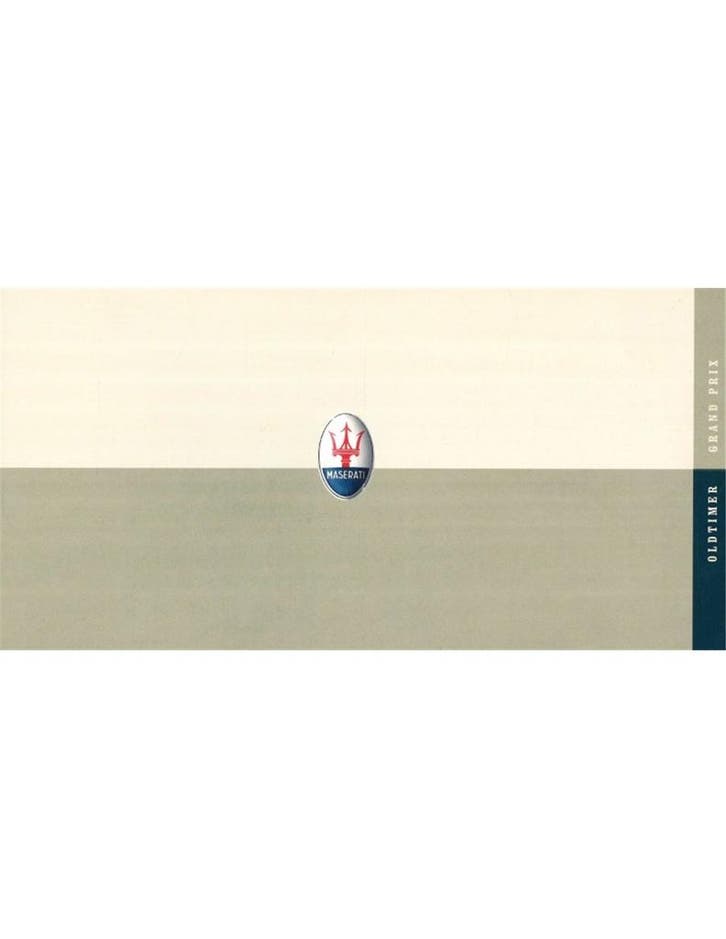 2001 MASERATI OLDTIMER GRAND PRIX BROCHURE DUITS, Boeken, Auto's | Folders en Tijdschriften