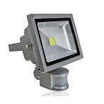 50W LED / PIR schijnwerper Warm Wit 3000K grijze, Verzenden