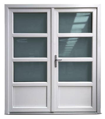 PVC-Kunststof dubbele tuinhuis/garage deur 150x204en175x204., Ophalen of Verzenden, Buitendeur