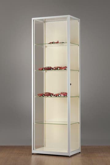 *TIP*  Luxe vitrinekast aluminium 60 cm met achterwand en L, Ophalen of Verzenden