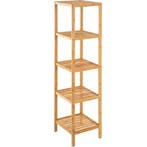 tectake Bambus rek 5 etages 33x33x141cm - bruin, Verzenden, Nieuw