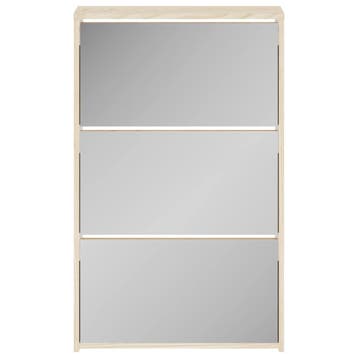 vidaXL Schoenenkast drielaags met spiegel 63x17x102,5 cm, Verzenden, Nieuw