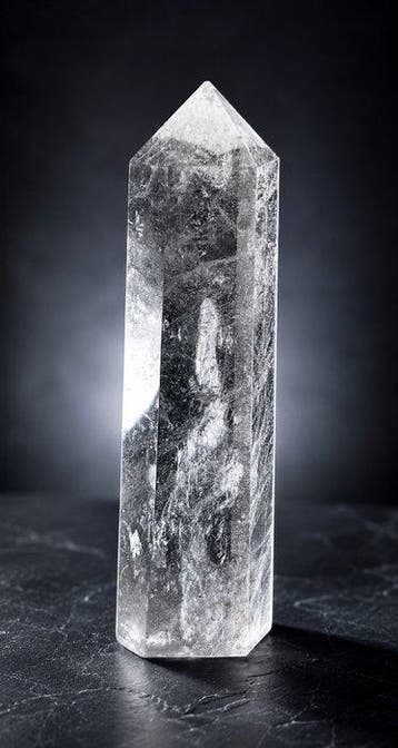 Tour en quartz clair et pointe de quartz lodolite –, Collections, Minéraux & Fossiles