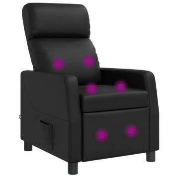 vidaXL Massage Relaxstoel Zwart Kunstleer, Maison & Meubles, Fauteuils, Verzenden