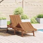 vidaXL Ligbed met kussen Bruin 195 x 59 x 78,5 cm Massief, Tuin en Terras, Verzenden, Nieuw