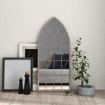 vidaXL Spiegel 100x45 cm ijzer zandkleurig, Huis en Inrichting, Verzenden, Nieuw