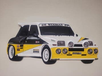 Estuk-art 100cm x 50cm - Model sportwagen - Renault maxi, Nieuw