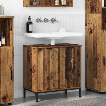 vidaXL Wastafel kabinet voor de badkamer Oud Hout 60,5 x, Verzenden, Nieuw