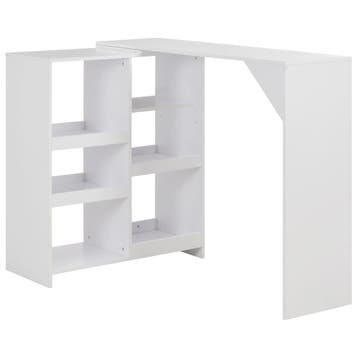 vidaXL Bartafel met verplaatsbaar schap 138x39x110 cm wit, Verzenden, Nieuw