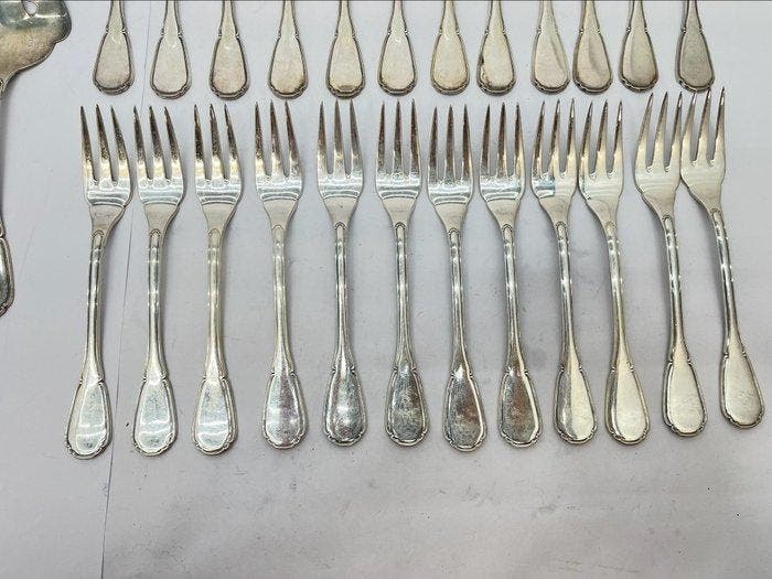 Bestekset - .800 zilver - Visbestek, Antiquités & Art, Antiquités | Argent & Or