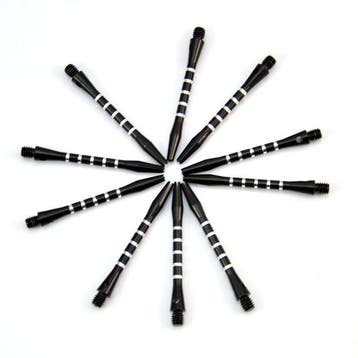 10x Medium Aluminium Dart Shaft Zwart 48mm, Verzenden