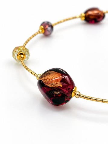 24 karaat - Murano-glas, Geel goud - Halsketting - verzonken