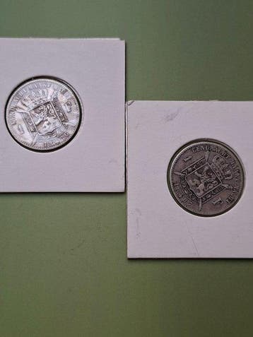 België. Leopold II. 1 Franc 1886/1887 (vlaams) (Zonder, Postzegels en Munten