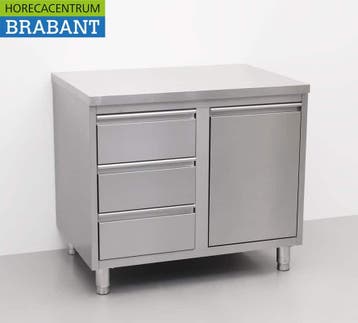 HCB inox Armoire de travail Table de travail Poubelle et 3, Verzenden
