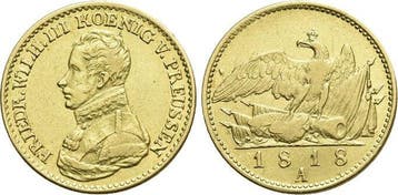 Goud-friedrichsdor 1818 A Brandenburg-Preussen Pruisen Fr..., Timbres & Monnaies, Verzenden