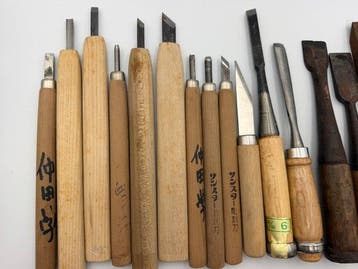 Werkgereedschap Vintage - Japanse houtsnijgereedschappen, Antiek en Kunst