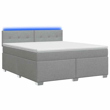 vidaXL Boxspringbed met matras en LED Lichtgrijs 160 x 200, Verzenden, Nieuw