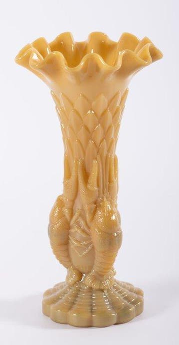 Antieke Portieux Vallerysthal opaline Vaas Écrevisses –, Antiquités & Art