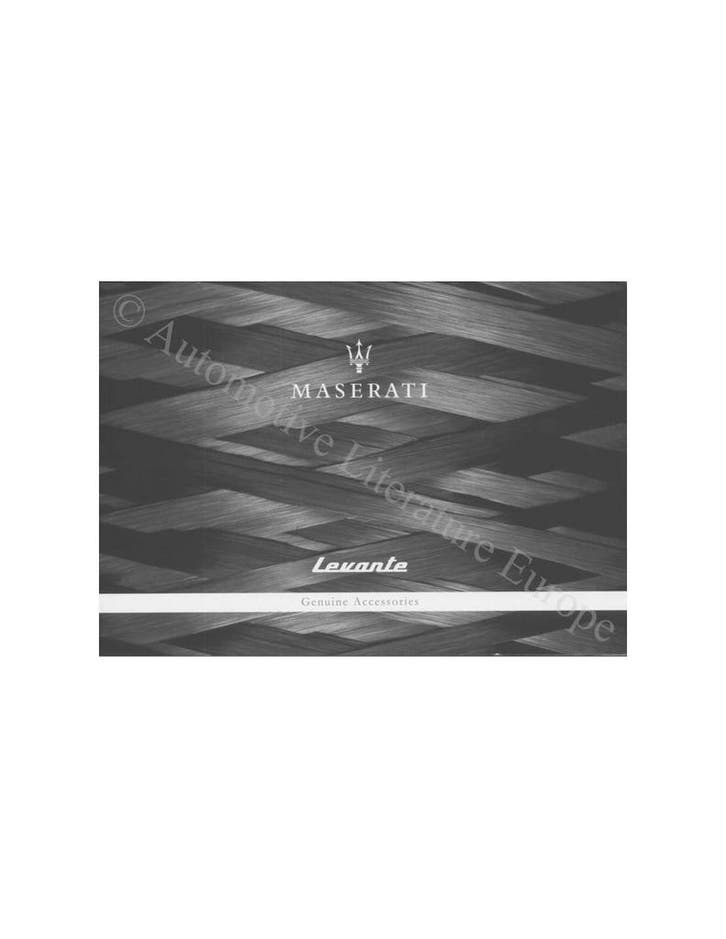 2017 MASERATI LEVANTE GENUINE ACCESSORIES BROCHURE, Boeken, Auto's | Folders en Tijdschriften
