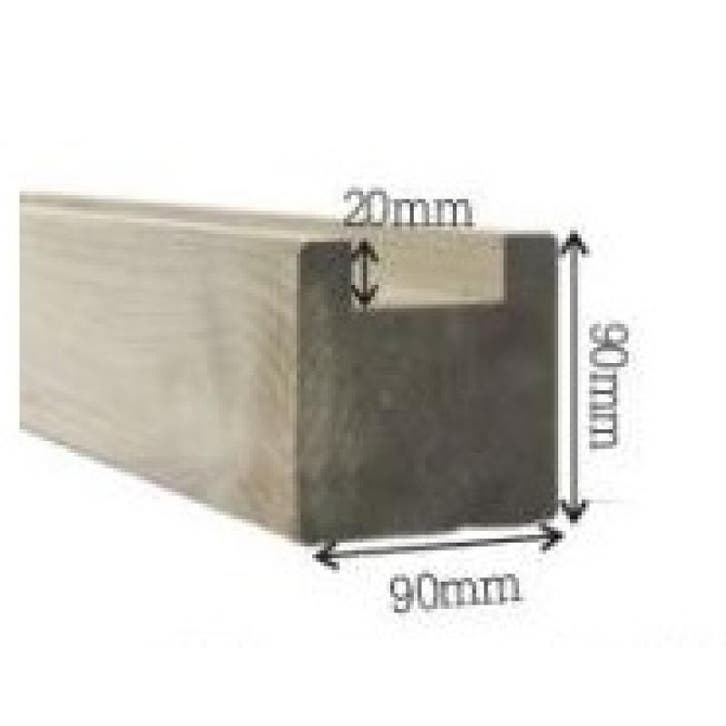 Houten gleufpaal voor tuinscherm - eindpaal - h270 90mm x, Jardin & Terrasse, Écrans de jardin