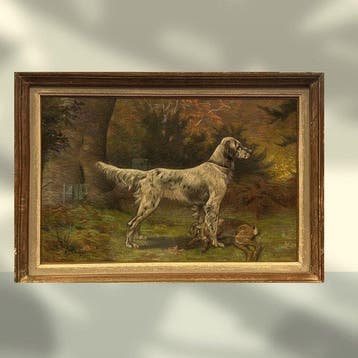 Adolphe Thomasse (1850-1930) - Chien et lièvre, Antiek en Kunst