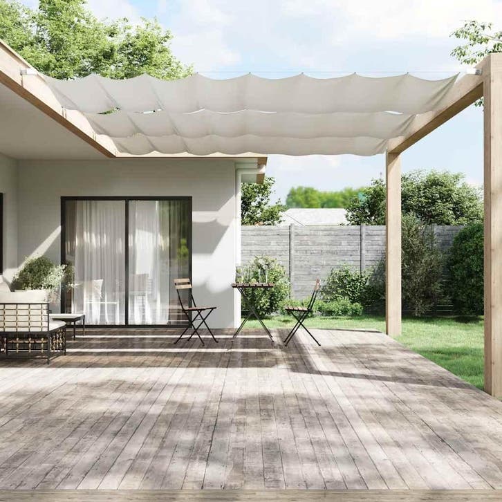 vidaXL Luifel verticaal 140x420 cm oxford stof wit, Tuin en Terras, Parasols, Nieuw, Verzenden