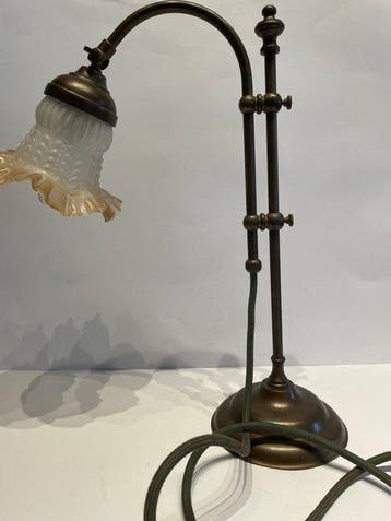 Lamp - Metaal, Glas - Art Nouveau kelk lamp, Antiek en Kunst