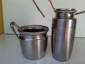 Alessi - Shaker à cocktail (4) - Acier - et seau de glace, Antiquités & Art