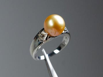 Zonder minimumprijs - Ring - 925 zilver - Ø 10 mm Zuidzee, Nieuw
