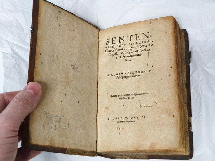 Joachim Camerarius - Basel, Sententiae Iesu Siracidae /, Antiek en Kunst, Antiek | Boeken en Manuscripten