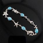 Larimar en 925 zilver rhodié. Sfeer van zon en lagune., Verzamelen