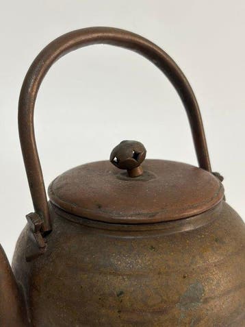 Japanse messing theepot – traditionele vorm – natuurlijke
