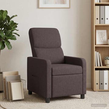vidaXL Recliner Donkerbruin Polyester, Verzenden