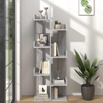 vidaXL Boekenkast 48x25,5x140 cm bewerkt hout grijs sonoma, Verzenden